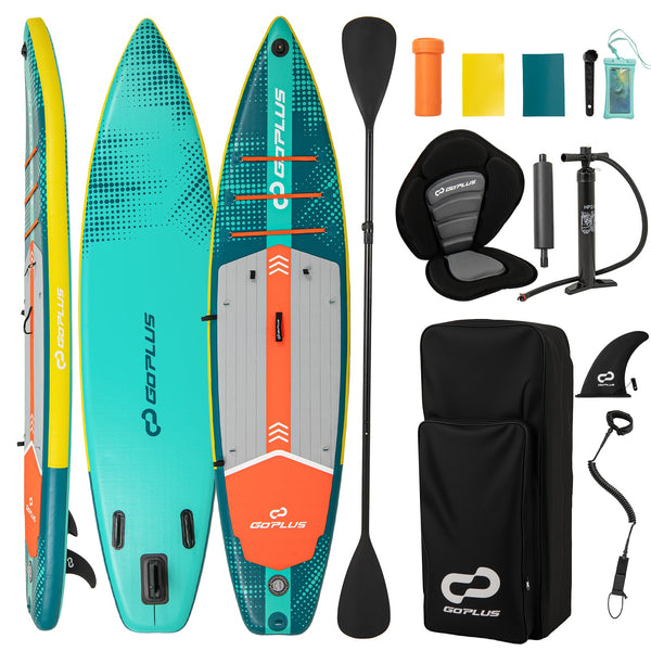 11 Feet Inflatable Stand Up Paddle Board with Kayak Seat for Adults-L