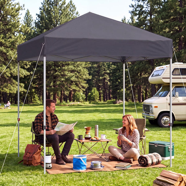 6.6 x 6.6 Feet Outdoor Pop-up Canopy Tent with UPF 50+ Sun Protection