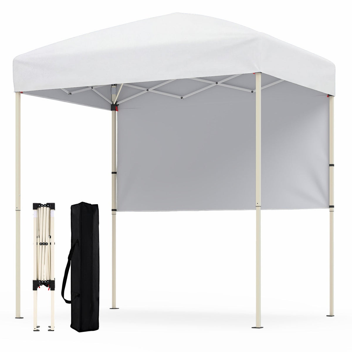 6 x 4 FT Pop-Up Canopy Tent with 1 Half Sidewall Easy Setup Folding Outdoor Sun Shelter