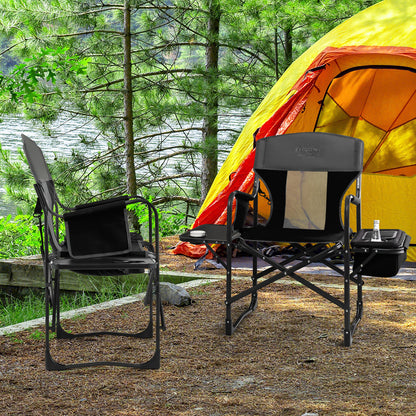 Folding Camping Directors Chair with Cooler Bag and Side Table