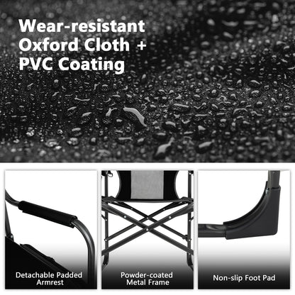 Folding Camping Directors Chair with Cooler Bag and Side Table