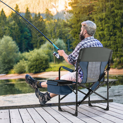 Folding Camping Directors Chair with Cooler Bag and Side Table