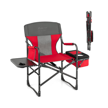 Folding Camping Directors Chair with Cooler Bag and Side Table