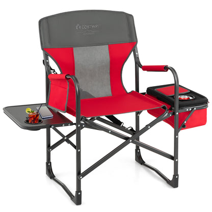 Folding Camping Directors Chair with Cooler Bag and Side Table