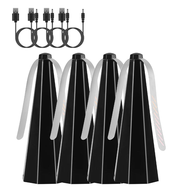4Pack Fly Table Fans Battery USB Powered Bug Fans Food Fans Fly Table Spinners Traps with Hook for Party BBQ Picnic Camping